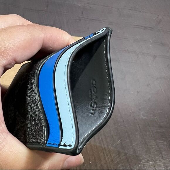 COACH monogram canvas money clip 5 card slot slim wallet NIB - Picture 7 of 7